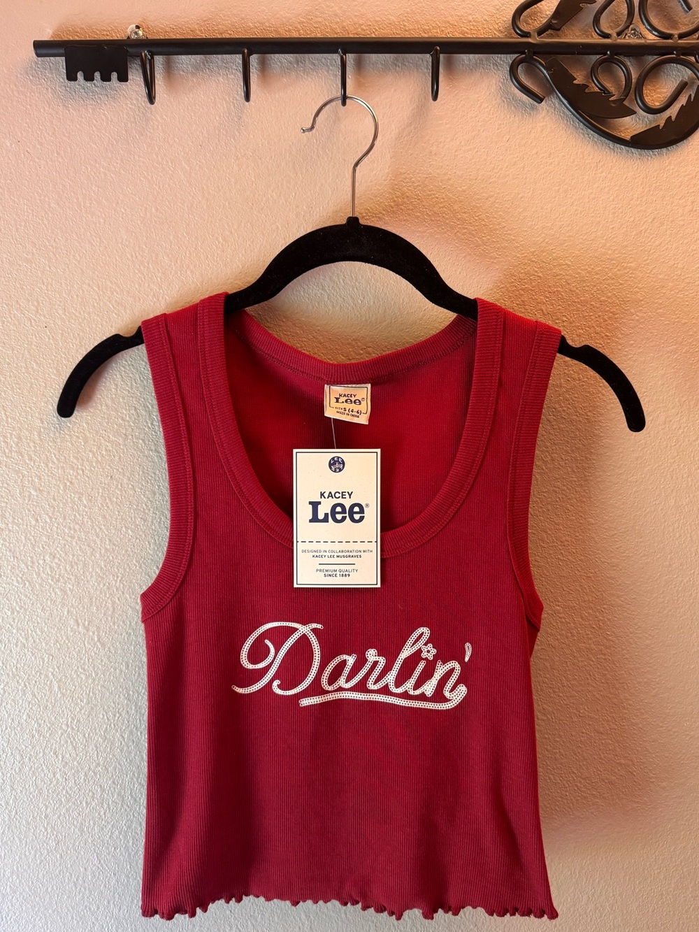 Kacey Lee Women's Darlin Graphic Cutaway Tank Top-NWT-Small
